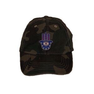 Washed Camo Baseball Hat With Hamsa Patch